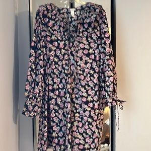 HM size xl floral collared print dress